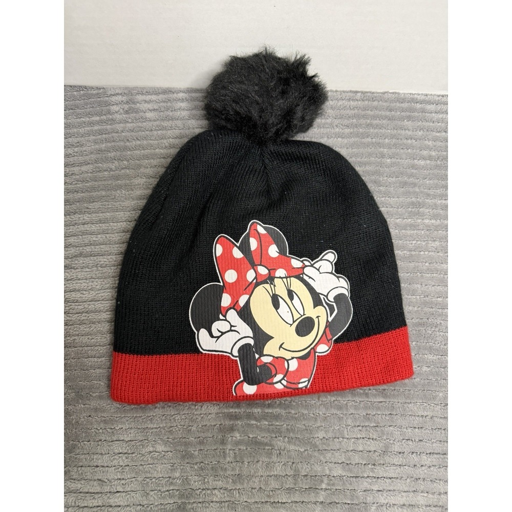 Youth Disney Girls Minnie Mouse Winter Hat Girls Black Beanie Warm Accessories
